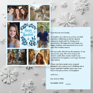 HAPPY HANUKKAH Hand-Drawn CUSTOM 6 PHOTO  Holiday Card