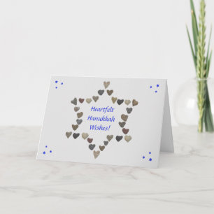 Happy Hanukkah Heart Rocks Holiday Card