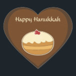 Happy Hanukkah Heart Sticker<br><div class="desc">Hanukkah - Happy Hanukkah Original & Creative Custom Gift Design. You may add or delete text,  change text font,  size,  align and colours.</div>