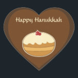 Happy Hanukkah Heart Sticker<br><div class="desc">Hanukkah - Happy Hanukkah Original & Creative Custom Gift Design. You may add or delete text, change text font, size, align and colours.</div>