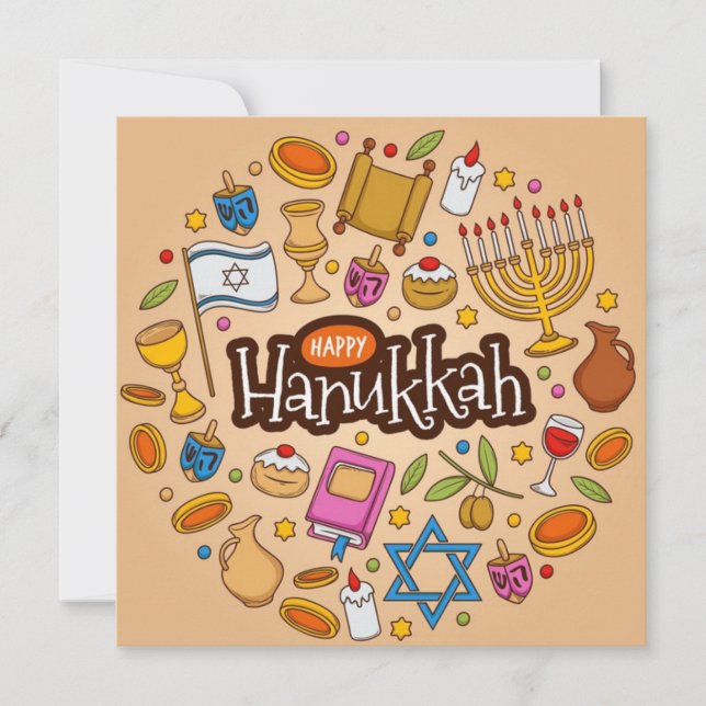 Happy Hanukkah Holiday Card (Front)