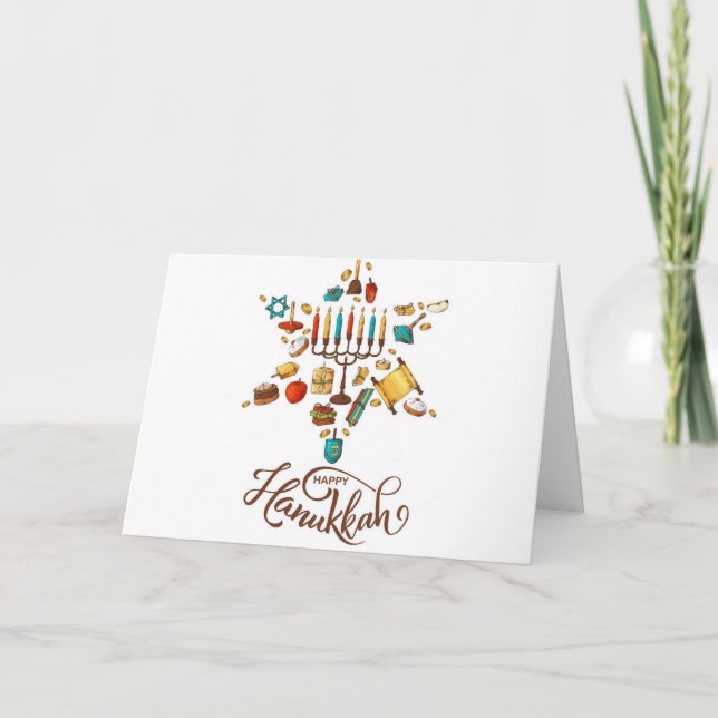 Happy Hanukkah   Holiday Card (Front)