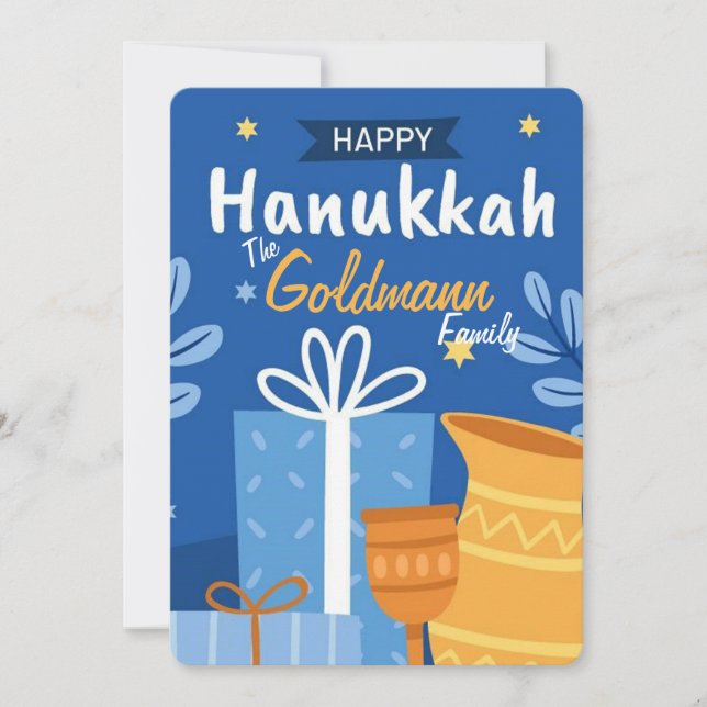 Happy Hanukkah  Holiday Card (Front)
