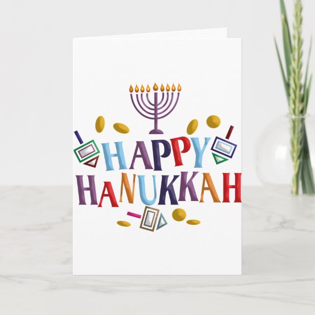 Happy Hanukkah Holiday Card (Front)