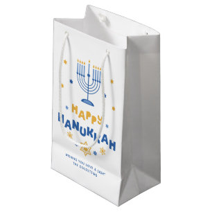 "Happy Hanukkah"  Holiday Card Small Gift Bag