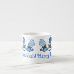 Happy Hanukkah Holiday Gnome  Espresso Cup<br><div class="desc">Did you know there were Hanukkah Gnomes? This super cute mug in blue and white is so fun for the 8 days of Hanukkah! Perfect for hot chocolate, coffee or tea with your Jelly Doughnuts, or fill it with Hanukkah gelt (gold foil wrapped chocolate coins), dreidels, rugelah, spicy herbal tea...</div>