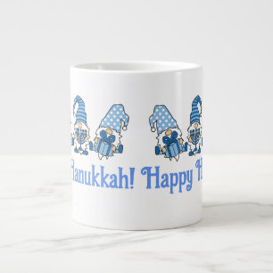 Happy Hanukkah Holiday Gnome  Large Coffee Mug