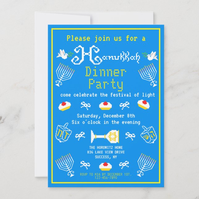 Happy Hanukkah Holiday Invitation (Front)