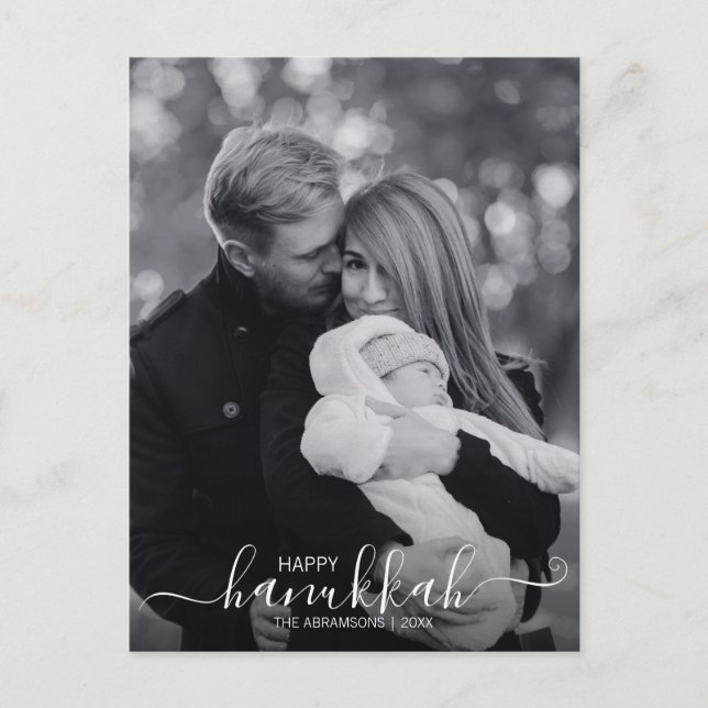 Happy Hanukkah Holiday Photo Postcard (Front)