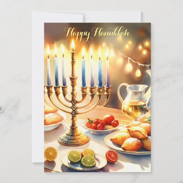 Happy Hanukkah Invitation (Front)