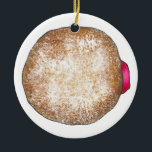 Happy Hanukkah Jelly Doughnut Doughnut Sufganiyah Ceramic Tree Decoration<br><div class="desc">Ornament features an original marker illustration of a delicious jelly doughnut. Perfect for celebrating Hanukkah.

This design is also available on other products. Don't see what you're looking for? Need help with customisation? Contact Rebecca to have something designed just for you.</div>