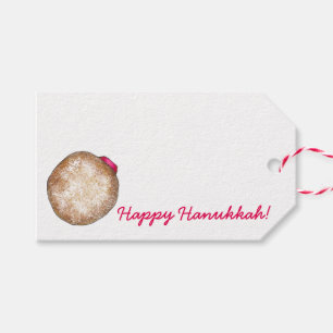 Happy Hanukkah Jelly Doughnut Doughnut Sufganiyah Gift Tags