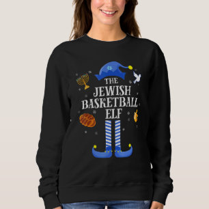 Happy Hanukkah Jewish Basketball Elf Family Christ Sweatshirt