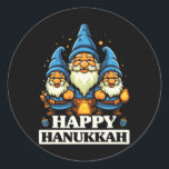 Happy Hanukkah Jewish Chanukah Jew Hebrew Classic Round Sticker<br><div class="desc">Happy Hanukkah Jewish Chanukah Jew Hebrew</div>