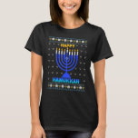 Happy Hanukkah Jewish Chanukah Mascot Menorah T-Shirt<br><div class="desc">Happy Hanukkah Jewish Chanukah Mascot Menorah</div>