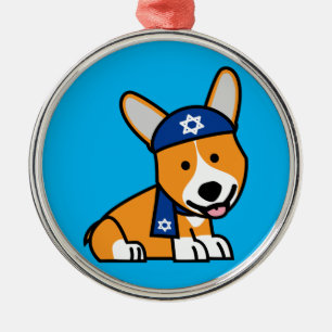Happy Hanukkah Jewish Corgi Corgis Dog Puppy Metal Tree Decoration