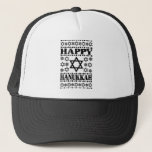 Happy Hanukkah - Jewish Holiday Gift Trucker Hat<br><div class="desc">Simchat Torah ( Happy Hanukkah) Shana Tova Umetuka - A Good and Sweet Year! The ideal design for Rosh Hashanah - The Jewish New Year! Happy New Year! Shalom! Mazel Tov and Lechaim! Let's celebrate! Shana Tova (or Shanah Tovah)! Perfect design to wear on Rosh Hashanah! The ideal gift for...</div>