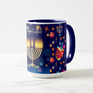 Happy Hanukkah Jewish Holiday Personalised Mug