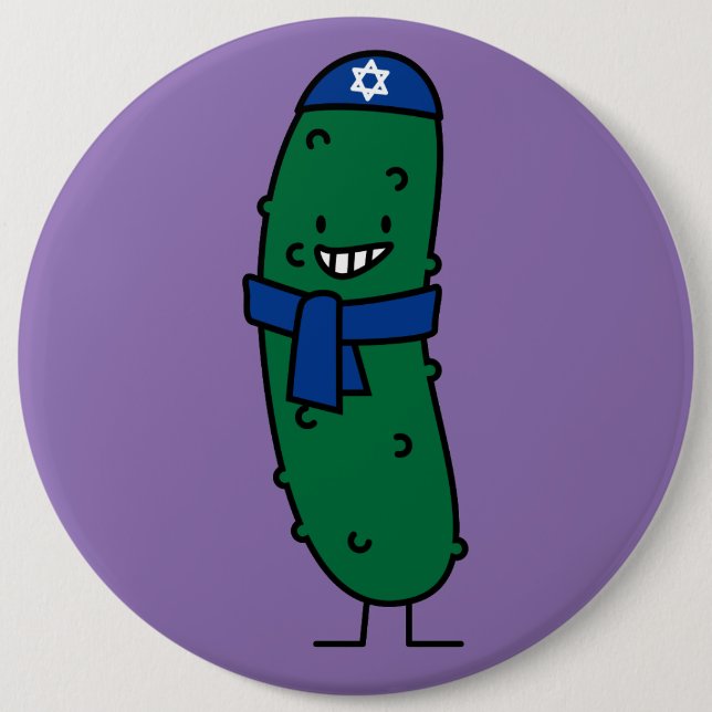 Happy Hanukkah Jewish Pickle Pickles 6 Cm Round Badge (Front)