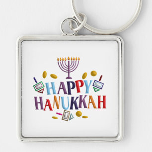Happy Hanukkah Key Ring