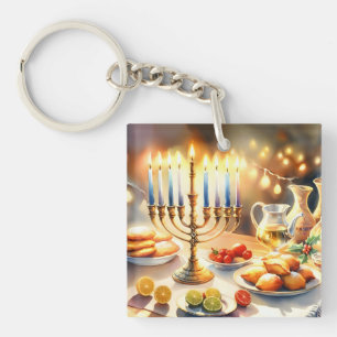 Happy Hanukkah Key Ring