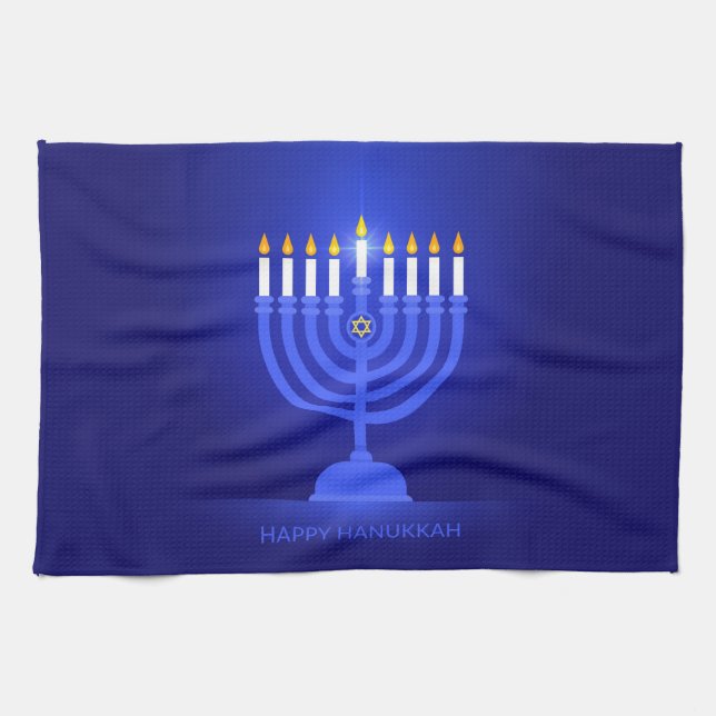 Happy Hanukkah Kitchen Towel (Horizontal)