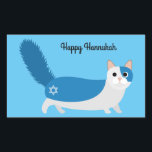 Happy Hanukkah Kitty Cat Rectangular Sticker<br><div class="desc">Celebrate Chanukah with our adorable and festive kitty cats!</div>