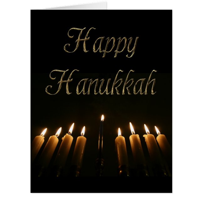 Happy Hanukkah Lamp Menorah Lights Candles (Front)