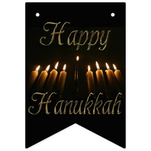 Happy Hanukkah Lamp Menorah Lights Candles Party Bunting