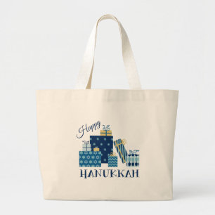 Happy Hanukkah Large Tote Bag