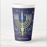Happy Hanukkah Latte Mug<br><div class="desc">Happy Hanukkah 
If you  like drinking coffee a latte,  not just a little,  then this mug is for you! Stylish and ready for your customisations,  it will easily become an essential part of your day.</div>