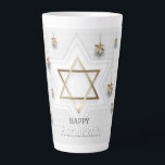 Happy Hanukkah Latte Mug<br><div class="desc">Happy Hanukkah 
If you  like drinking coffee a latte,  not just a little,  then this mug is for you! Stylish and ready for your customisations,  it will easily become an essential part of your day.</div>