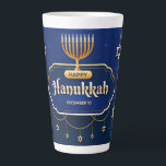 Happy Hanukkah Latte Mug<br><div class="desc">Happy Hanukkah 
If you  like drinking coffee a latte,  not just a little,  then this mug is for you! Stylish and ready for your customisations,  it will easily become an essential part of your day.</div>