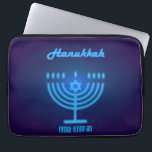 Happy Hanukkah Lights Jewish Holiday Gold Hebrew Laptop Sleeve<br><div class="desc">Happy Hanukkah Beautiful Jewish Holiday Design with Hebrew lettering. Jewish Holiday Hanukkah background with traditional Chanukah symbols - Gold Menorah, Hanukkiah Candelabrum and Candles, wooden dreidels (spinning top), doughnuts, star of David and glowing lights wallpaper pattern. Hanukkah Festival Decoration. Jerusalem, Israel. Electronics > Tablet & Laptop Cases > Laptop Cases...</div>