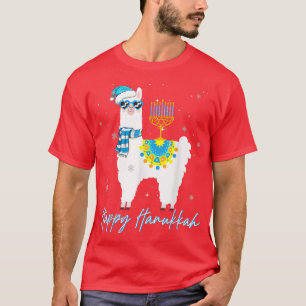 Happy Hanukkah Llama  Cute Alpaca Chanukah Kids  T-Shirt