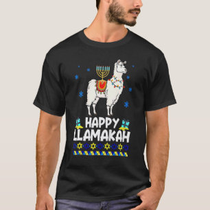 Happy Hanukkah Llama Happy Llamakah Squad Cute Al T-Shirt