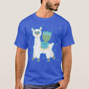 Happy Hanukkah Llamakkah Llama Menorah Alpaca Jewi T-Shirt