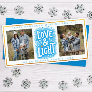 Happy Hanukkah Love and Light Holiday Card