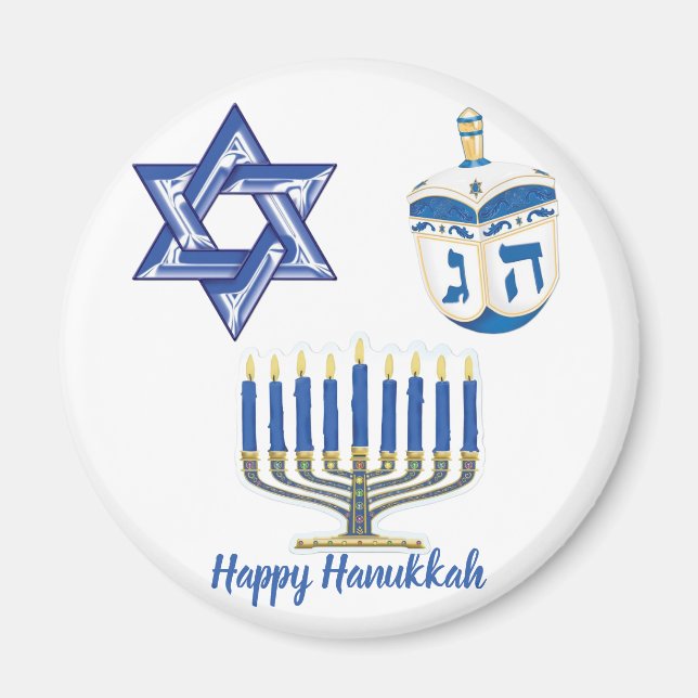 Happy Hanukkah Magnet (Front)
