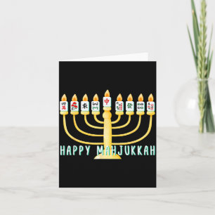 Happy Hanukkah Mahjong Menorah Mahjukkah Chanukkah Card