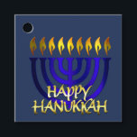 Happy Hanukkah Menorah Blue Favour Tags<br><div class="desc">Happy Hanukkah Menorah Blue</div>