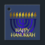 Happy Hanukkah Menorah Blue Favour Tags<br><div class="desc">Happy Hanukkah Menorah Blue</div>