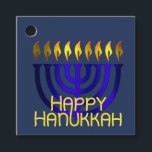 Happy Hanukkah Menorah Blue Favour Tags<br><div class="desc">Happy Hanukkah Menorah Blue</div>