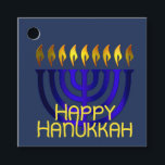 Happy Hanukkah Menorah Blue Favour Tags<br><div class="desc">Happy Hanukkah Menorah Blue</div>