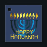 Happy Hanukkah Menorah Blue Favour Tags<br><div class="desc">Happy Hanukkah Menorah Blue</div>