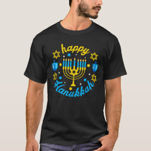 Happy Hanukkah Menorah Chanukah Jew Holiday Jewish T-Shirt