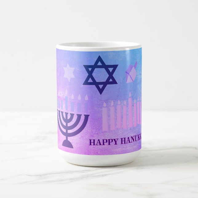 Happy Hanukkah Menorah Coffee Mug (Center)