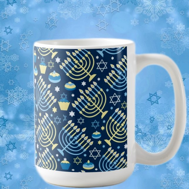 Happy Hanukkah Menorah Coffee Mug (Creator Uploaded)