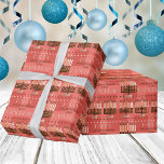 Happy Hanukkah Menorah Colourful Coral Pattern Wrapping Paper<br><div class="desc">Personalise this Happy Hanukkah wrapping paper in colourful coral pink with your name for truly unique gift wrap for your Festival Of Lights celebration. Perfect for kids of all ages, and adults too, a colourful pattern of Menorahs with the traditional nine candles shaded in subtle colours of sepia brown, taupe,...</div>