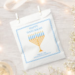 Happy Hanukkah Menorah Cute Custom Party<br><div class="desc">Cute custom Happy Hanukkah party favour bag for a Jewish family or a Chanukah party with a synagogue. Personalise with your own last name or group information in blue under the pretty gold menorah in blue script.</div>